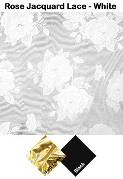 Rose Jacquard Lace - White