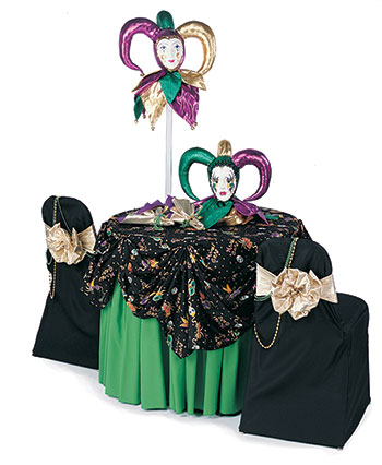 Mardi gras Table with Emerald Solid Coordinate